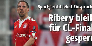 Ribery bleibt für CL-Finale gesperrt