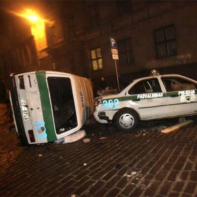 Tumulte bei Demo in Lettland