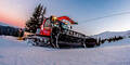 Pistenbully erfasst Schnee-Wanderer