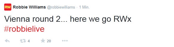 Robbie Williams Twitter