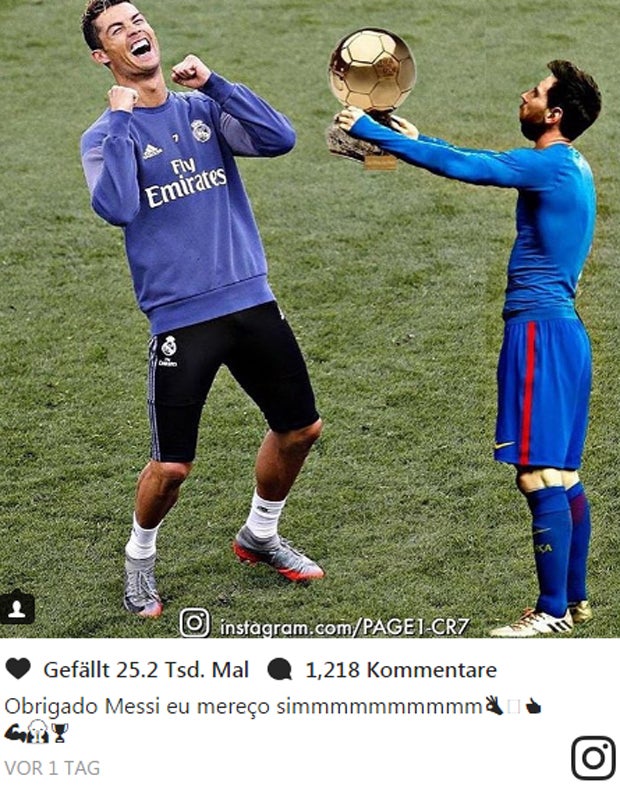Ronaldo provoziert Messi auf Instagram