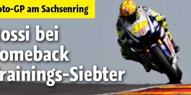 Rossi bei Comeback Trainings-Siebenter