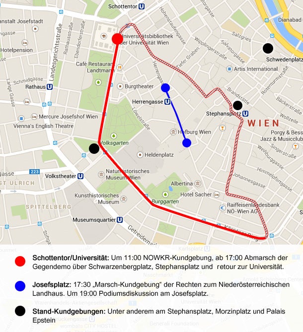 Demo-Mittwoch legt Wiener City lahm