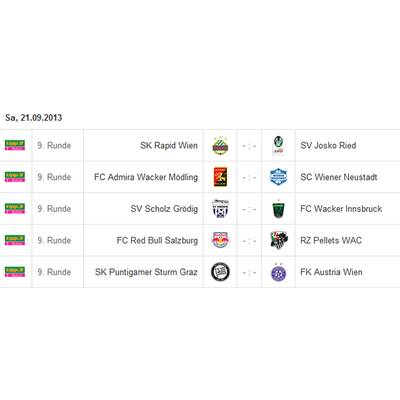 Bundesliga-Spielplan Runde 1-18