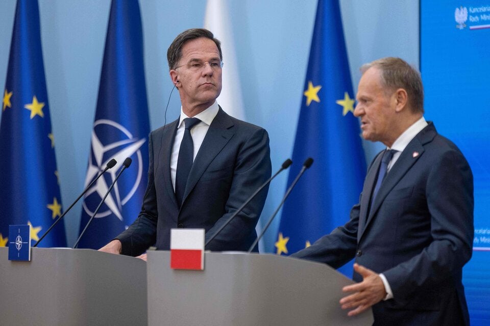 NATO-Generalsekretär Mark Rutte und Polens Regierungschef Donald Tusk