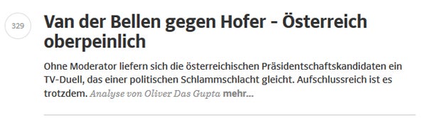Deutsche lästern über Peinlich-Duell zur Hofburg-Wahl