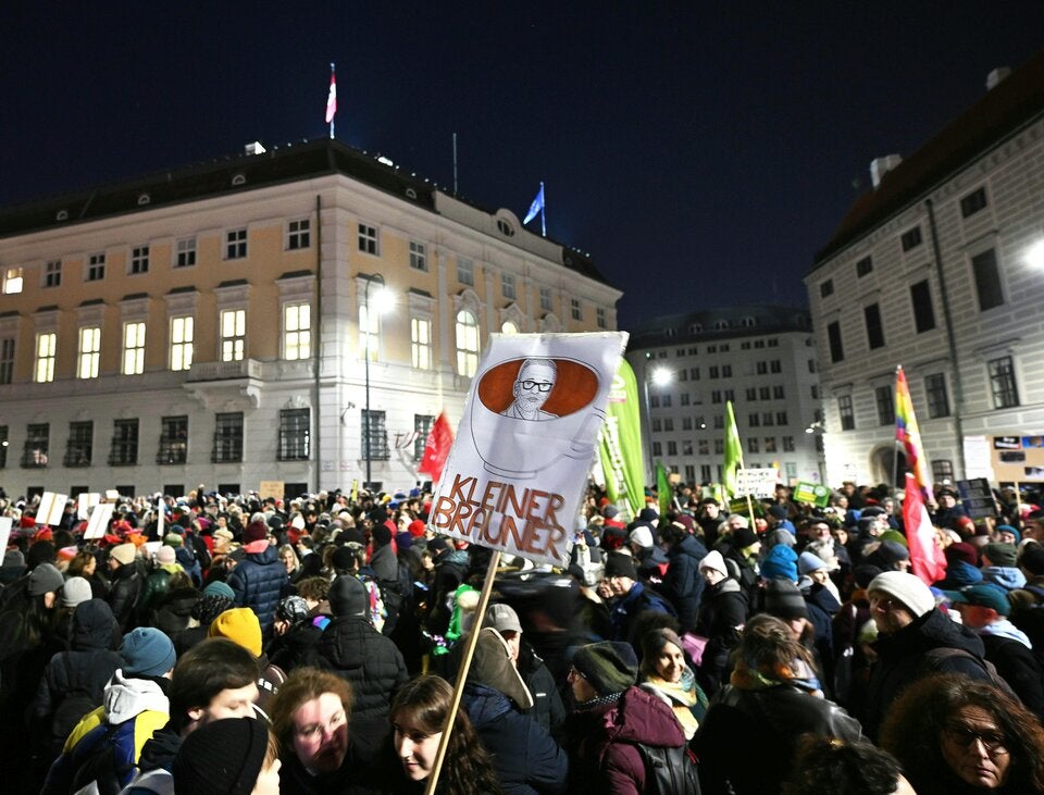 Demo am 4. Februar 2025 gegen Blau-Schwarz in Wien.