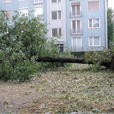 Hagelgewitter fegt über Klagenfurt