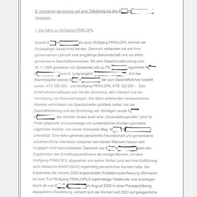 Fall Kampusch: Der Bericht von LStA Mühlbacher an das BMJ