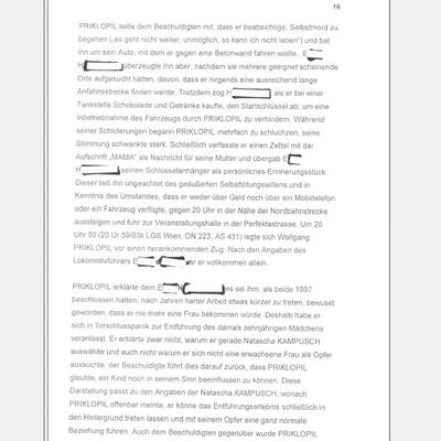 Fall Kampusch: Der Bericht von LStA Mühlbacher an das BMJ