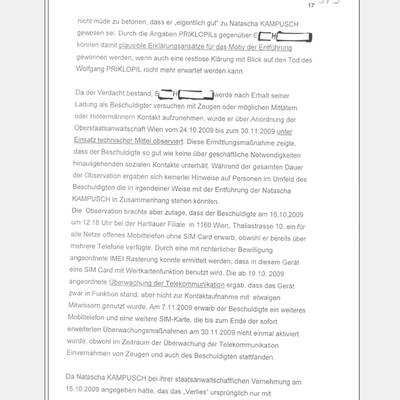 Fall Kampusch: Der Bericht von LStA Mühlbacher an das BMJ