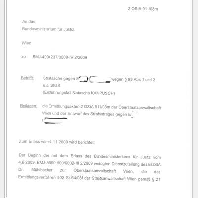Fall Kampusch: Der Bericht von LStA Mühlbacher an das BMJ