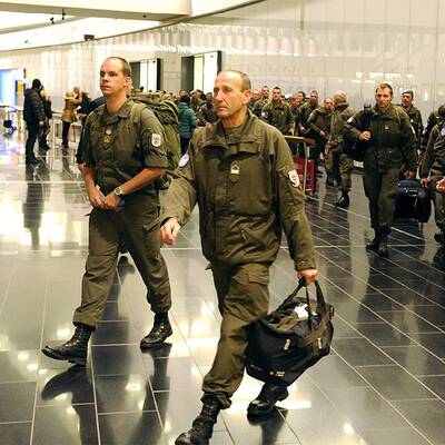 Ankunft der österreichischen Soldaten in Schwechat 