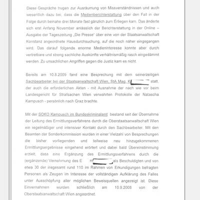 Fall Kampusch: Der Bericht von LStA Mühlbacher an das BMJ
