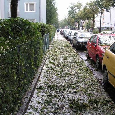 Hagelgewitter fegt über Klagenfurt