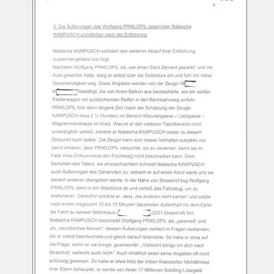 Fall Kampusch: Der Bericht von LStA Mühlbacher an das BMJ