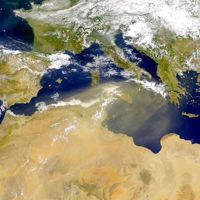 Satellitenbilder vom Sahara-Staub