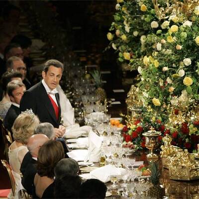 Nicolas Sarkozy beim Bankett mit der Queen