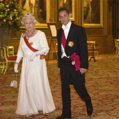 Nicolas Sarkozy beim Bankett mit der Queen