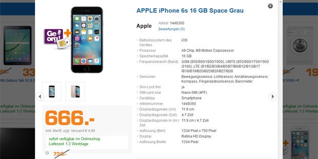 iPhone 6s erstmals zum Kampfpreis