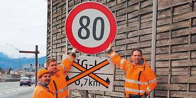 Jetzt geht es los: Tempo 80 auf Autobahn