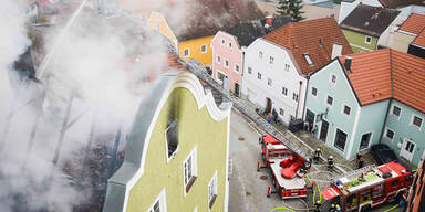 Historisches Gebäude in Brand