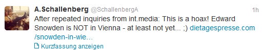 Snowden in Wien? Es war nur ein Scherz