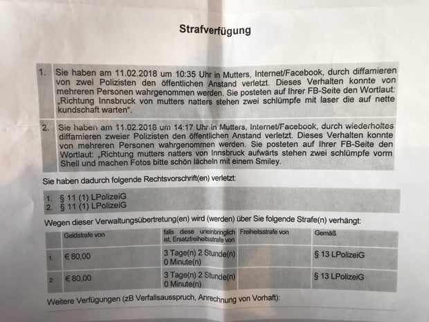 Polizist auf Facebook 