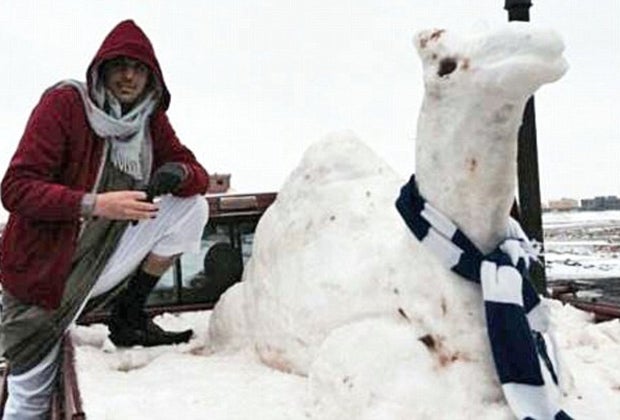 Schneemann in Saudi Arabien