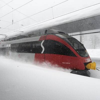 Schneesturm über Österreich