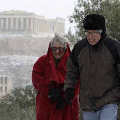 Griechenland versinkt im Schnee