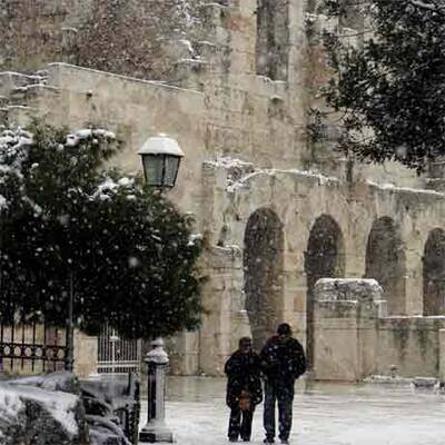 Griechenland versinkt im Schnee