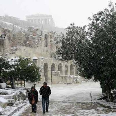 Griechenland versinkt im Schnee