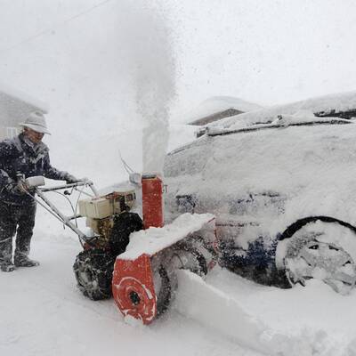 Schneesturm über Österreich
