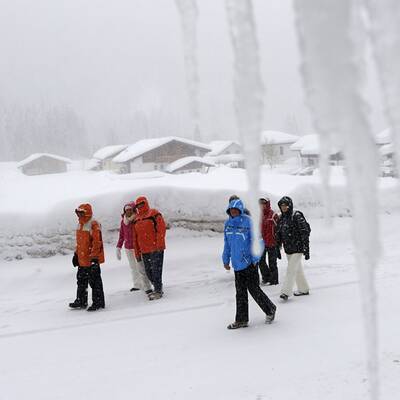 Schneesturm über Österreich