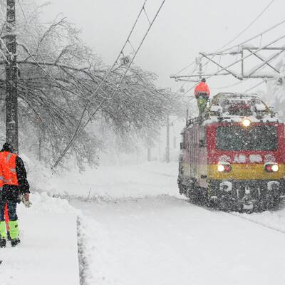 Schneesturm über Österreich