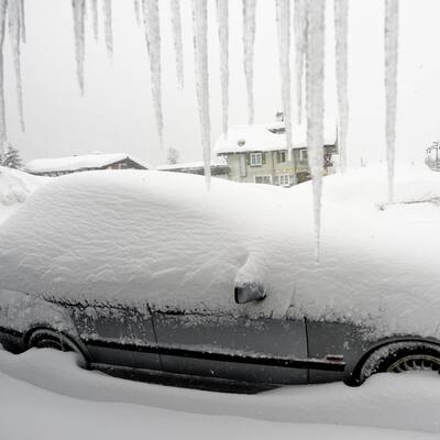 Schneesturm über Österreich