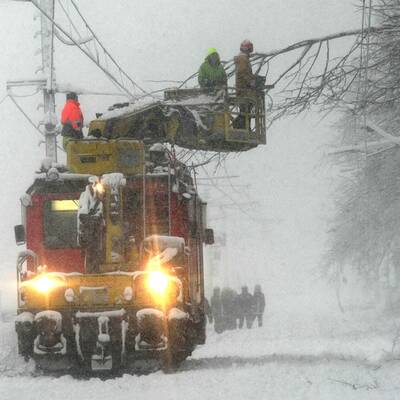 Schneesturm über Österreich