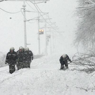 Schneesturm über Österreich