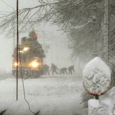 Schneesturm über Österreich