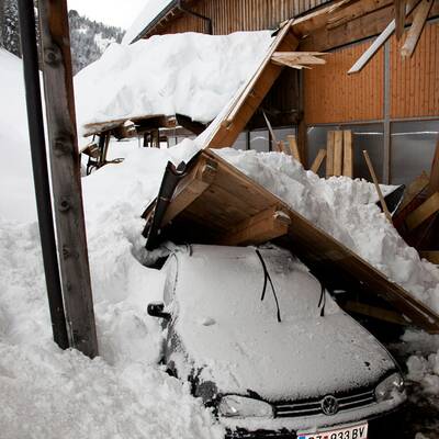 Schneesturm über Österreich