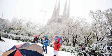 Schneechaos sogar in Südeuropa