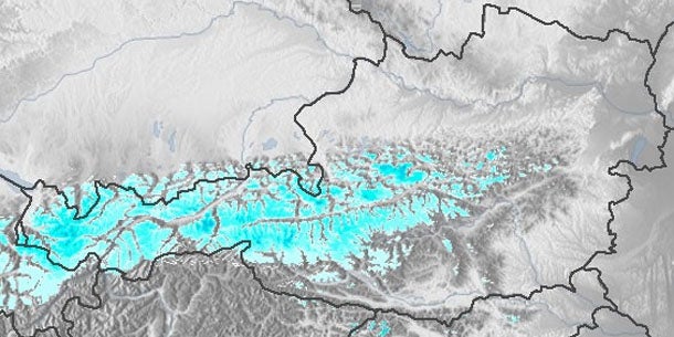 Schneefall in den Bergen