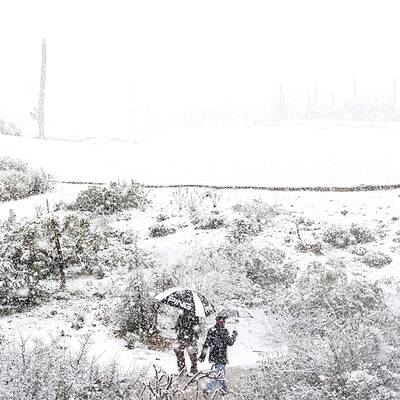 Schneesturm stoppt Golfturnier in der Wüste
