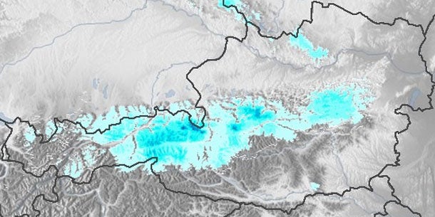 Schnee und Regen in Österreich