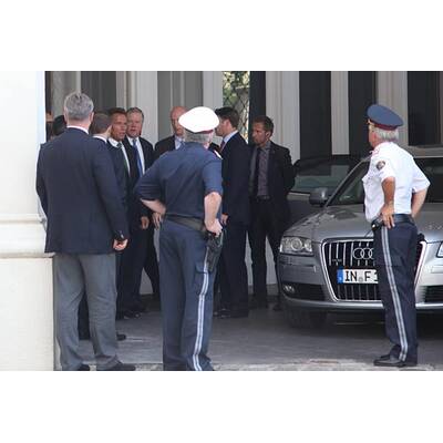 Arnold Schwarzenegger in Wien gelandet
