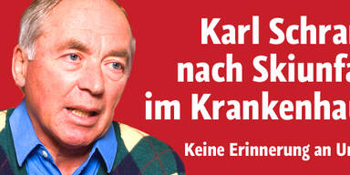 Karl Schranz nach Skiunfall im Krankenhaus