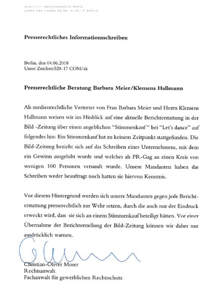 Anwaltsschreiben Hallmann/Meyer 4.6.18