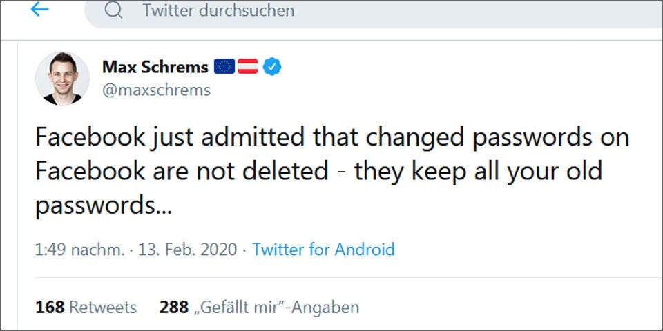 Dreist: Facebook speichert alle alten Passwörter