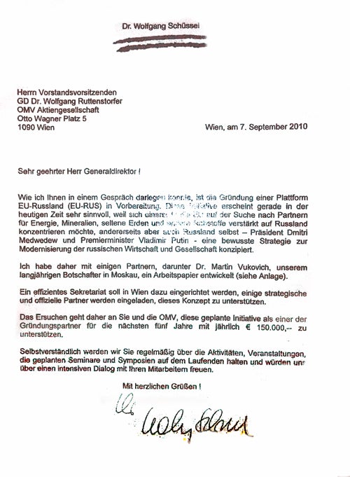 Schüssel bettelte bei OMV